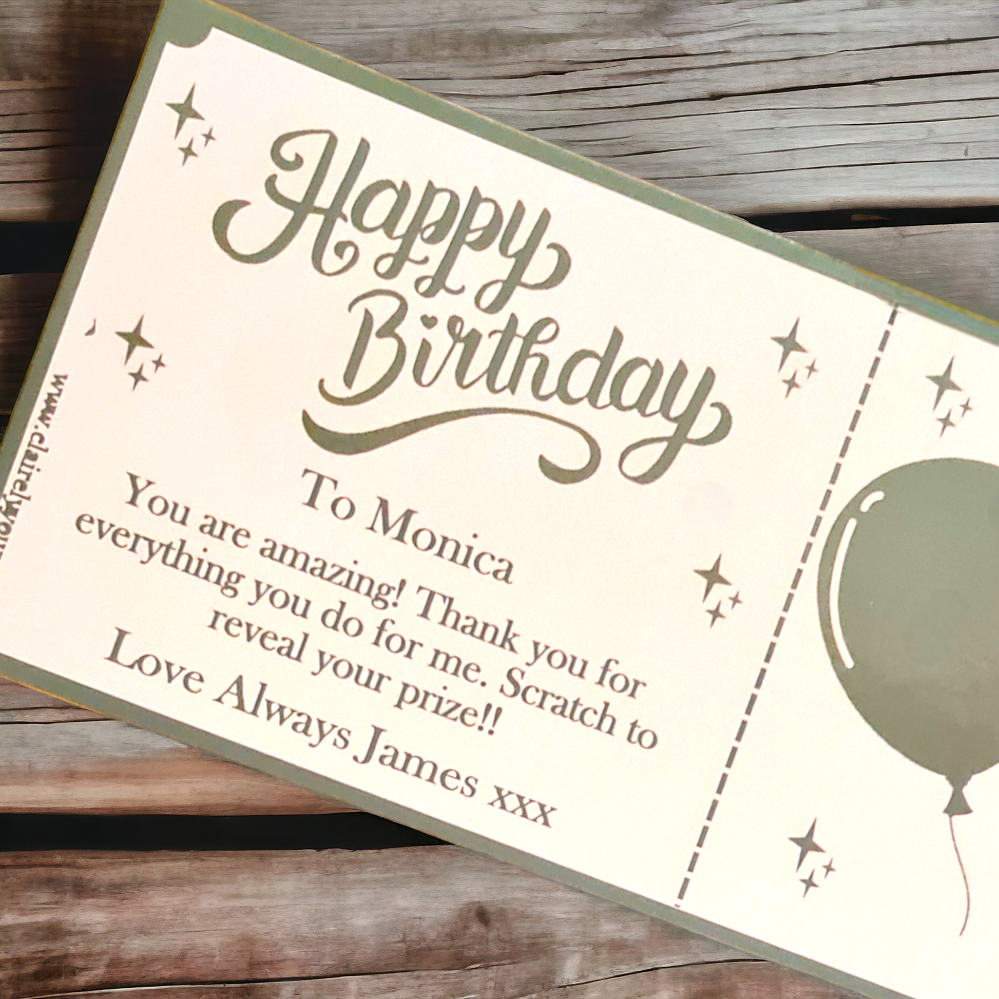 Birthday Balloons Scratch Card
