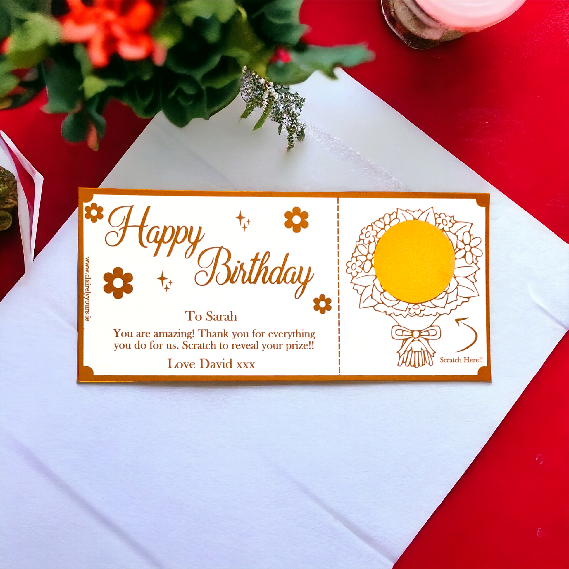 Birthday Bouquet Scratch Card