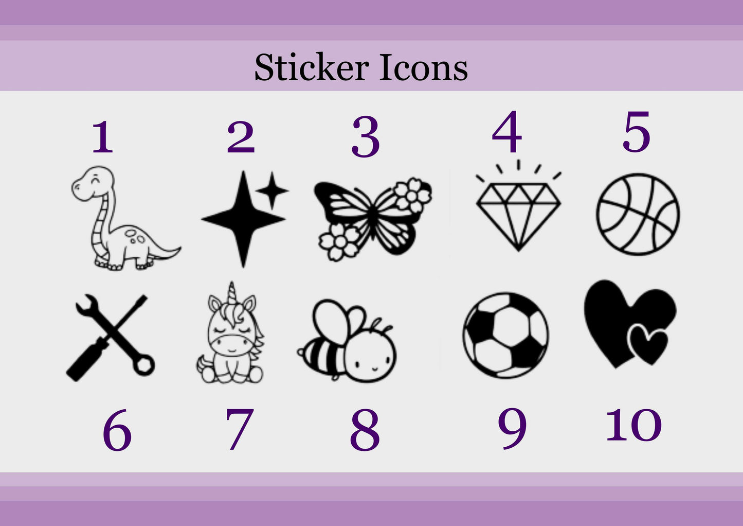 Foiled Glossy Name Sticker Sheet