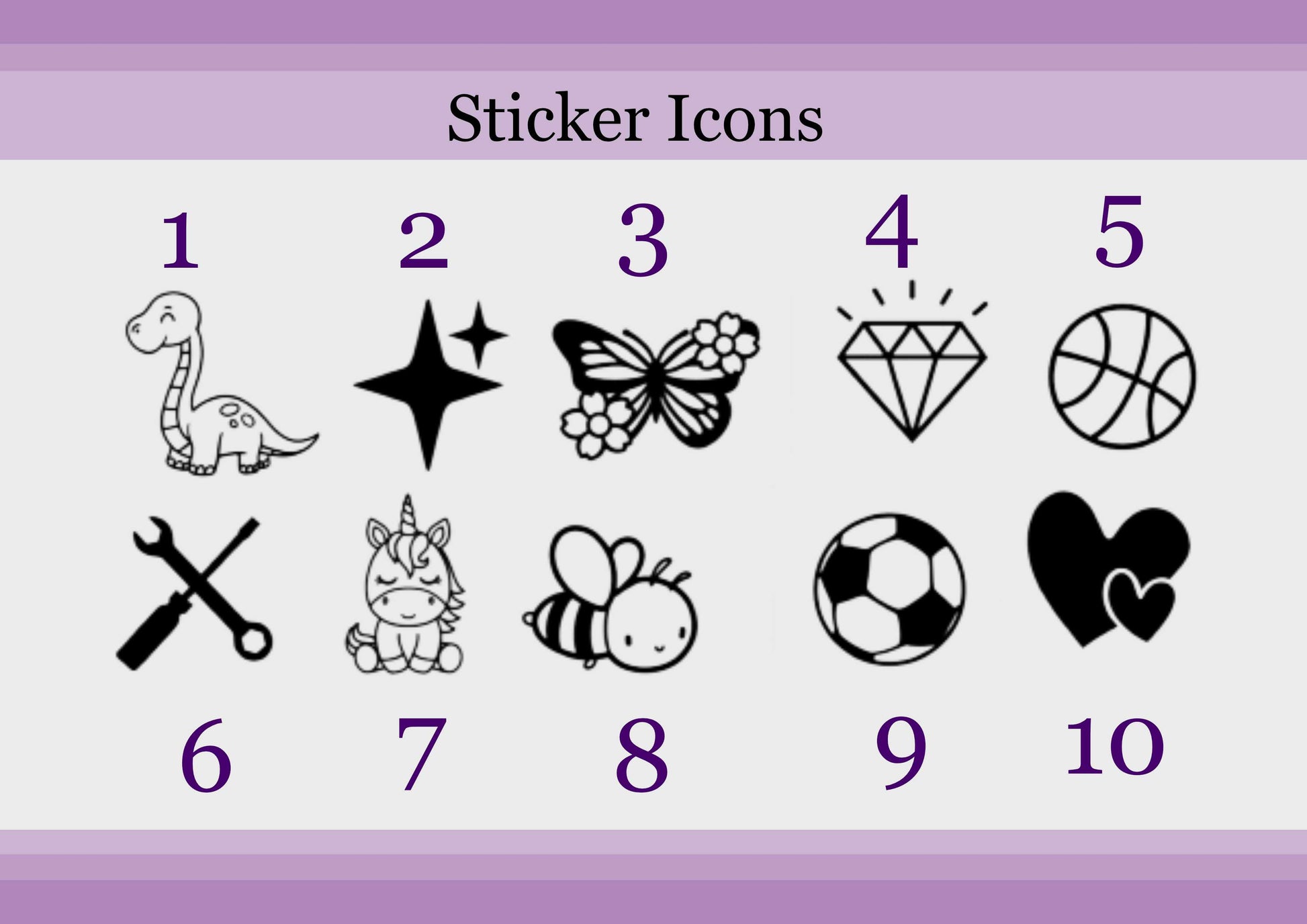 Foiled Glossy Name Sticker Sheet