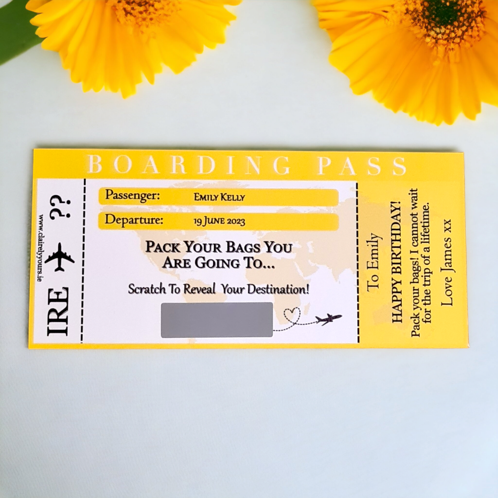 Boarding Pass Scratch Card