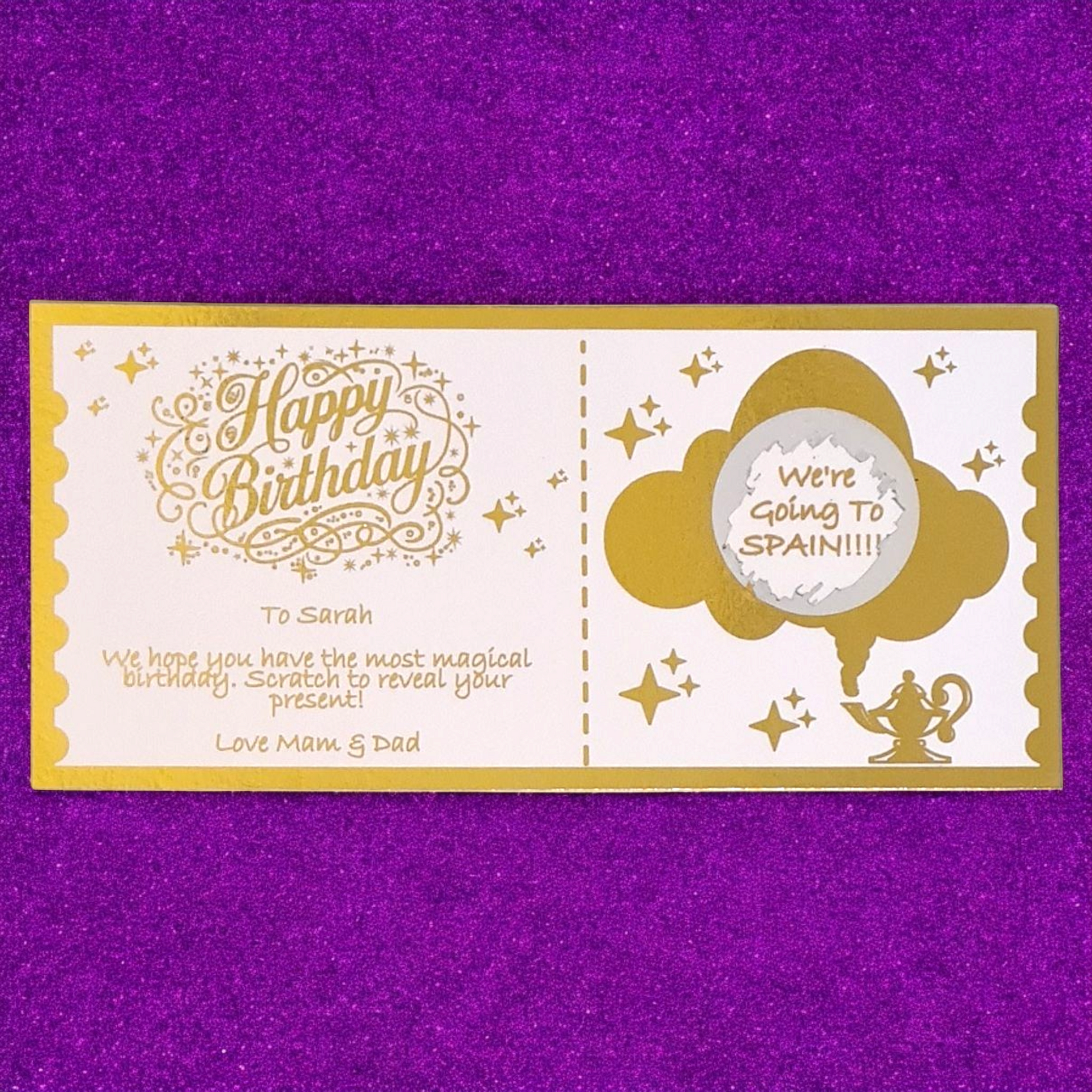 Arabian Nights Birthday Scratch Card
