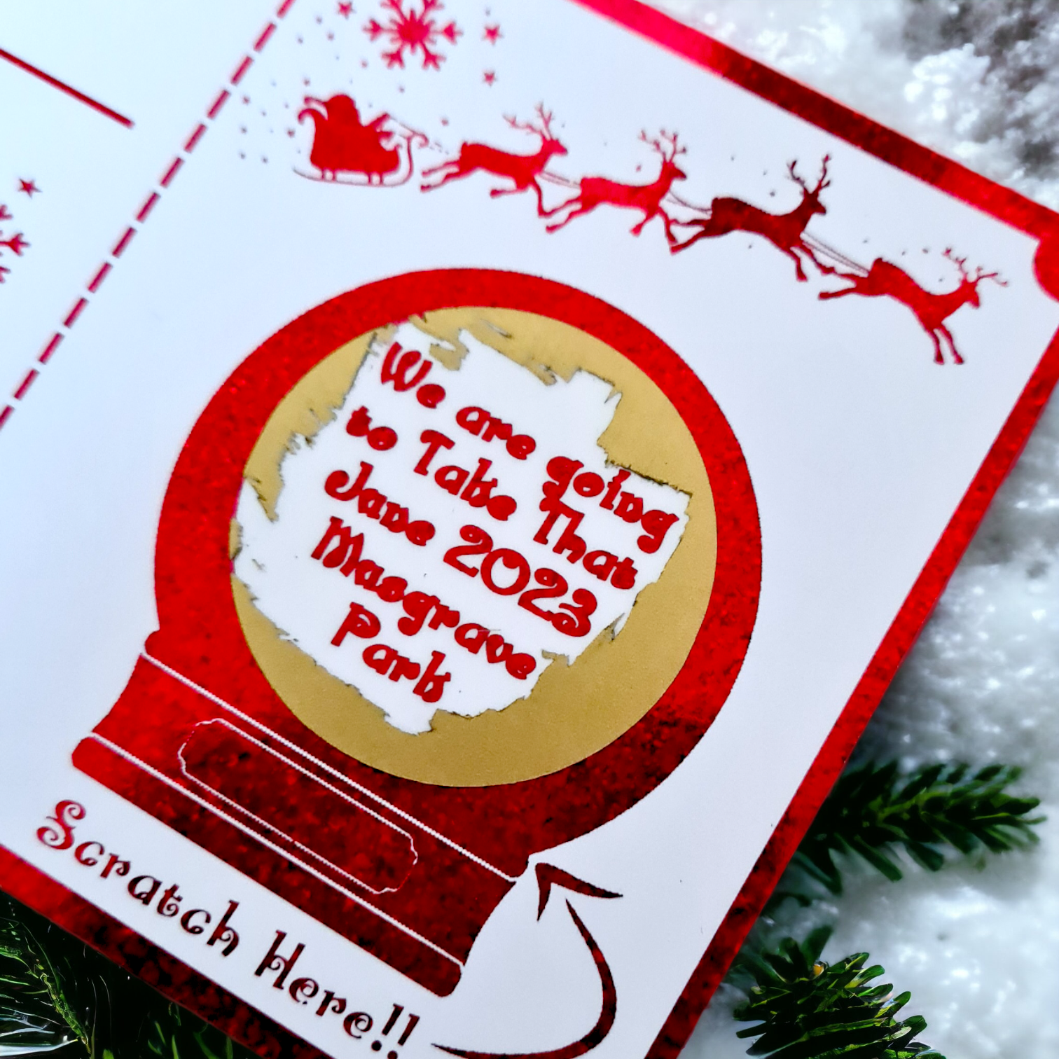 Christmas Snow Globe Scratch Card