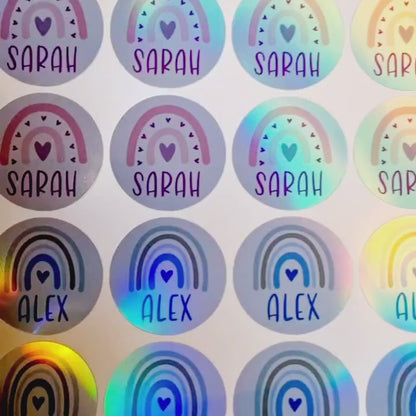 Holographic Vinyl Name Stickers